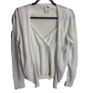 Vintage Womens Y2K Sparkly Babydoll Cami Top Sweater Set Preppy Coquette Cottage